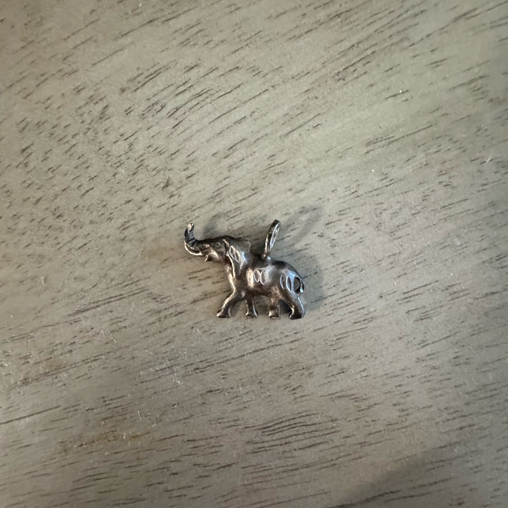 Vintage Sterling Silver Elephant Charm Pendant